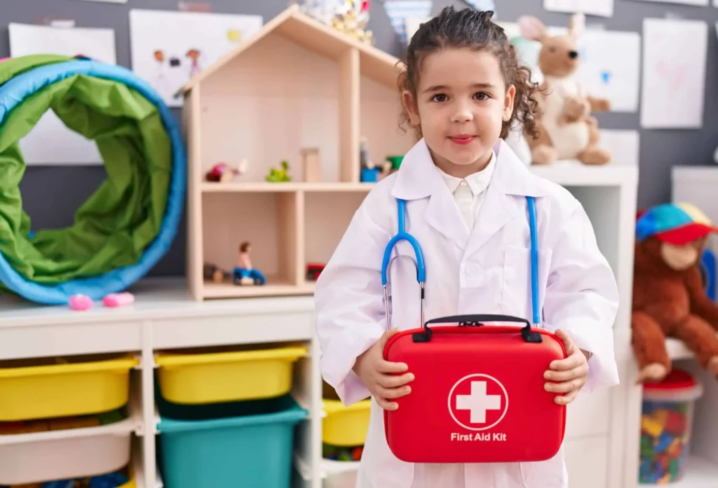 Child with First Aid Kit – Childcare Setting