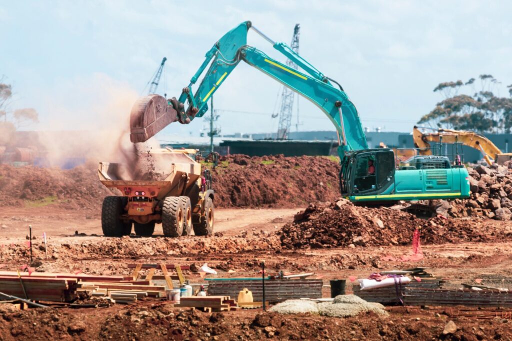 Excavator Digging on Site