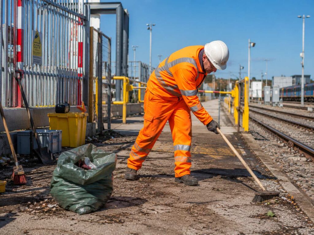 Rail Infrastructure Cleaner Clearing Trackside Area