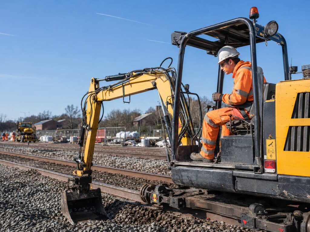 Rail Plant Operator Trainee Operating Track Machine