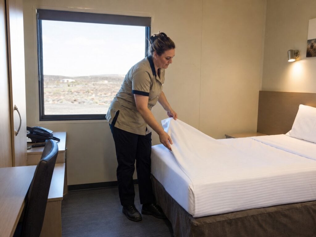 FIFO Housekeeper Making a Bed