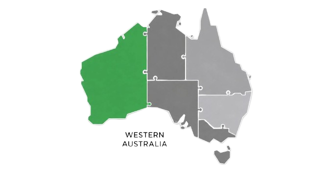 Map of Australia WA transparent background