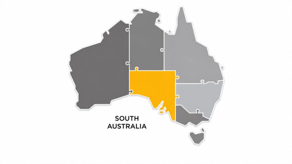 map of Australia with SA in yellow